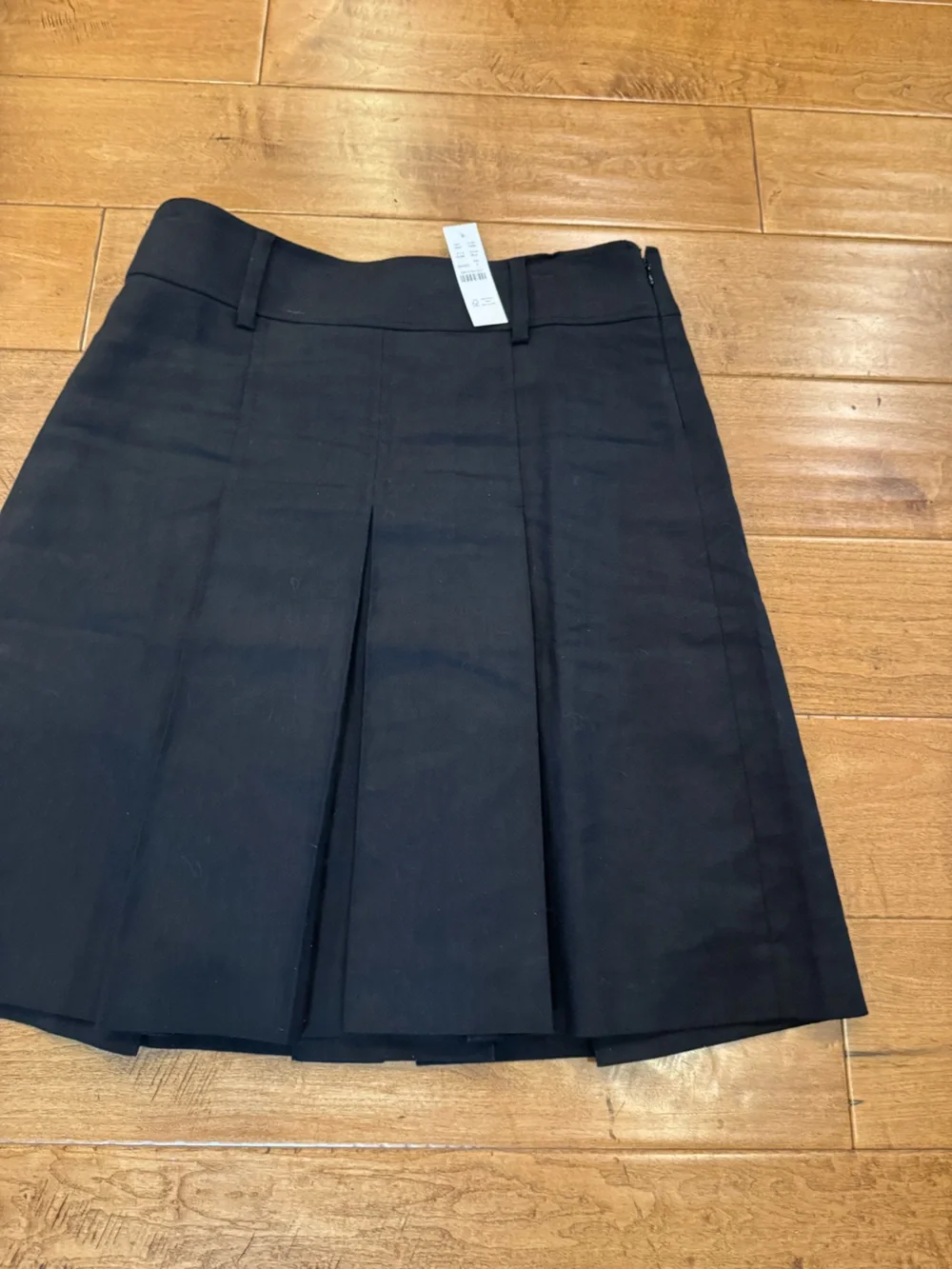 J. Crew Black Pleated Mini Skirt